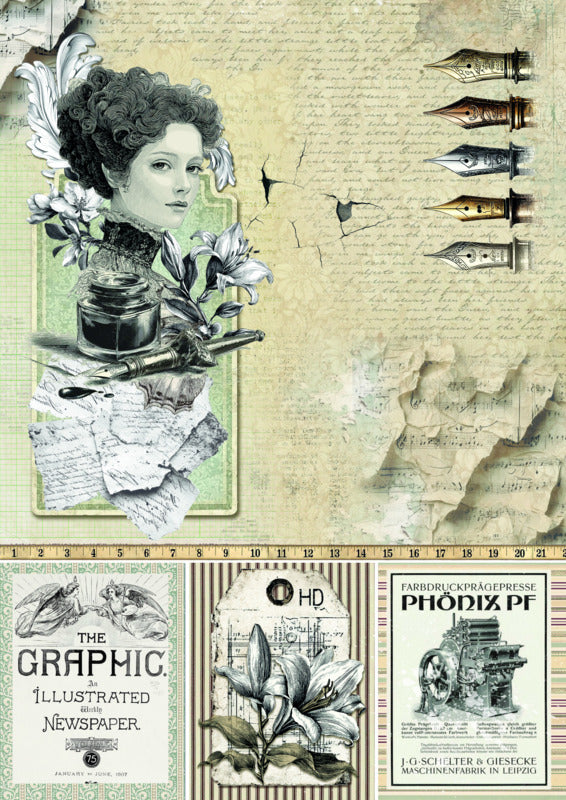 Ciao Bella - A4 Creative Pad - Typographic. Includes 9 Sheets. Available at Embellish Away located in Bowmanville Ontario Canada.