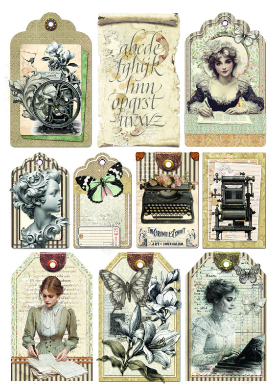 Ciao Bella - A4 Creative Pad - Typographic. Includes 9 Sheets. Available at Embellish Away located in Bowmanville Ontario Canada.