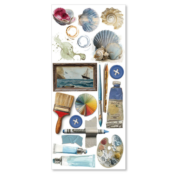 Ciao Bella - Art Stickers Uncut Transparent Adhesive Sheets - An Artist Journey. 5 sheets. Available at Embellish Away located in Bowmanville Ontario Canada.
