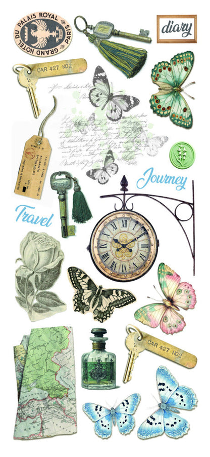 Ciao Bella - Art Stickers Uncut Transparent Adhesive Sheets - Eastern Journey. 5 sheets. Available at Embellish Away located in Bowmanville Ontario Canada.