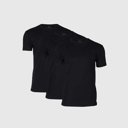 True Classic Men's Short Sleeve Crew Neck T-Shirt 3-Pack displayed side by side.