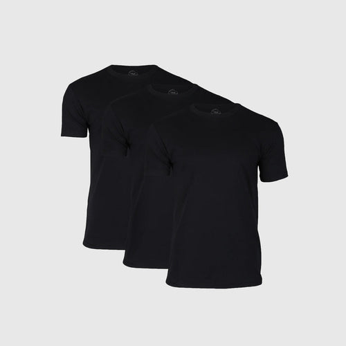 True Classic Men's Short Sleeve Crew Neck T-Shirt 3-Pack displayed side by side.