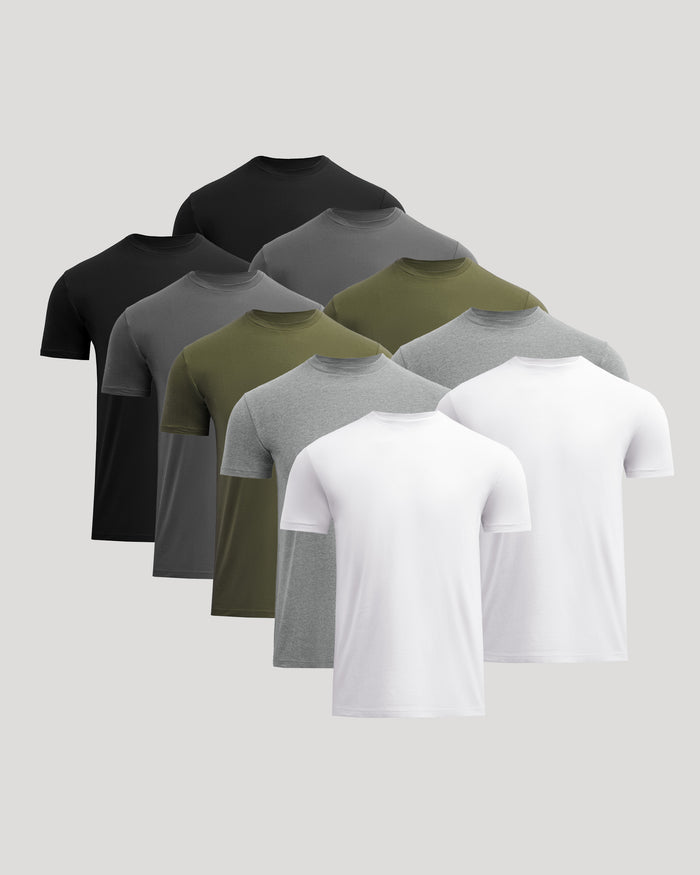 The Staple Classic Crew 10-Pack T-shirts layered display.