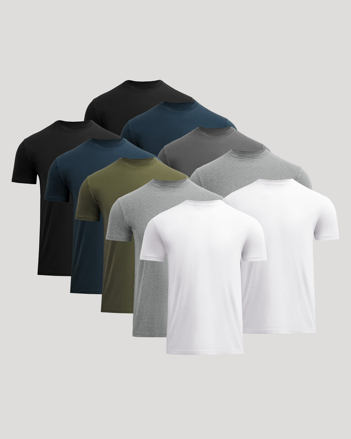 The Staple Classic Crew 10-Pack arranged in neutral tones.