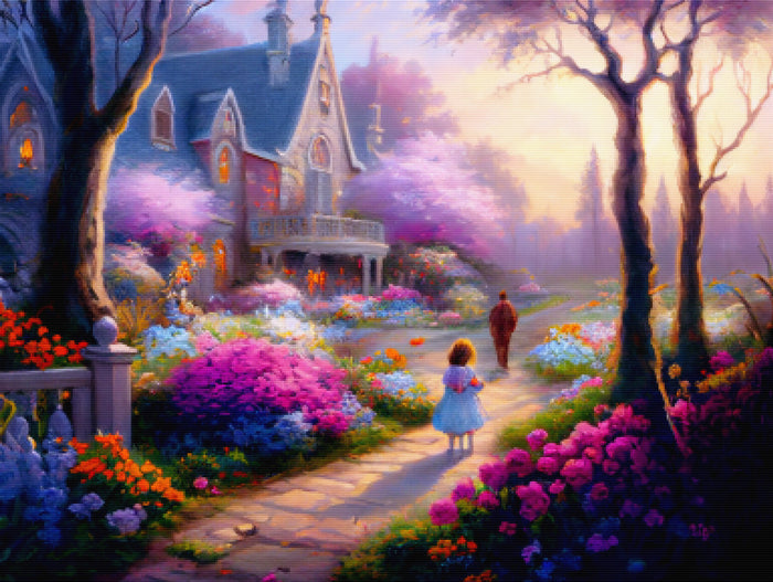 Colorful Garden With Daddy