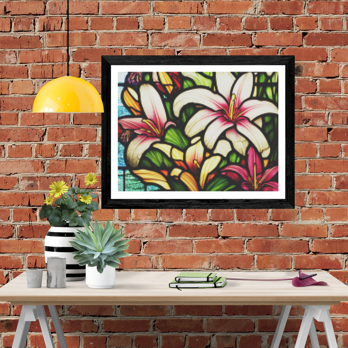 Colorful Lillies Stained Glass