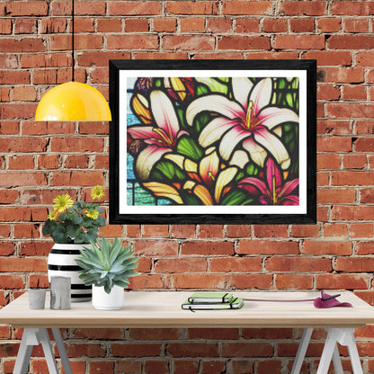 Colorful Lillies Stained Glass