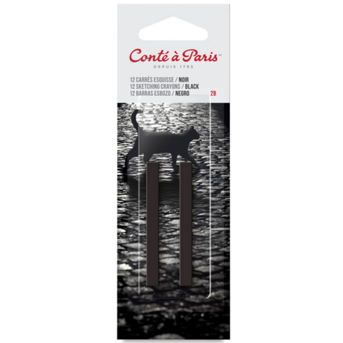 Conté à Paris Sketching Crayon Pack (2/pk) - Black - Black (2B) by Conté - K. A. Artist Shop