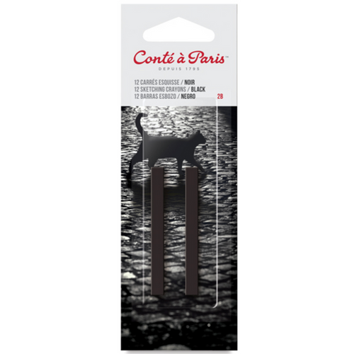 Conté à Paris Sketching Crayon Pack (2/pk) - Black - Black (2B) by Conté - K. A. Artist Shop