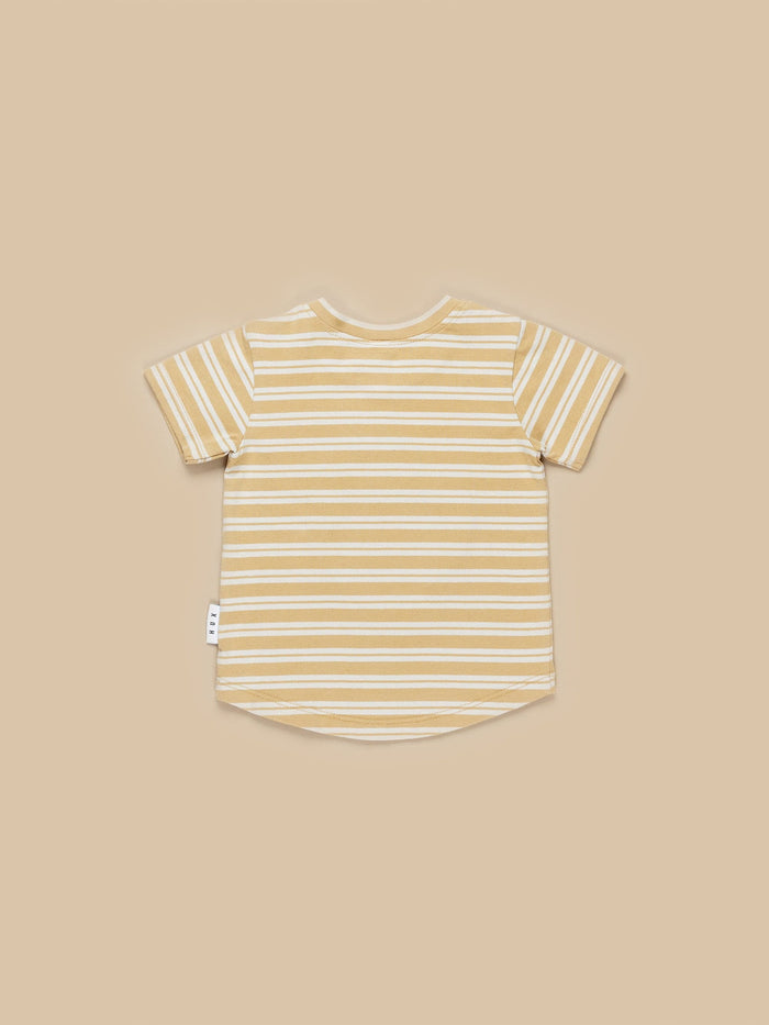 Cool Penguin Stripe T-Shirt - Almond + Amber Stripe