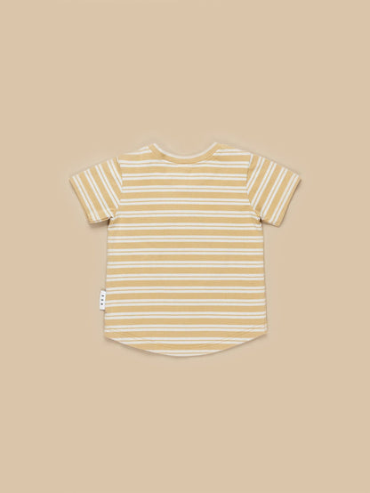 Cool Penguin Stripe T-Shirt - Almond + Amber Stripe