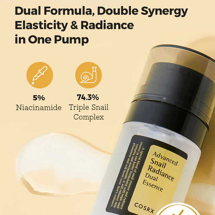 Cosrx Advanced Snail Radiance Dual Essence 2.7oz/ 80ml - ikatehouse
