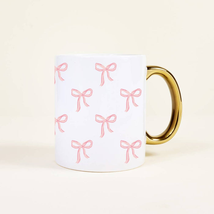 Cozy Cute Ceramic Mug - Bows Pink