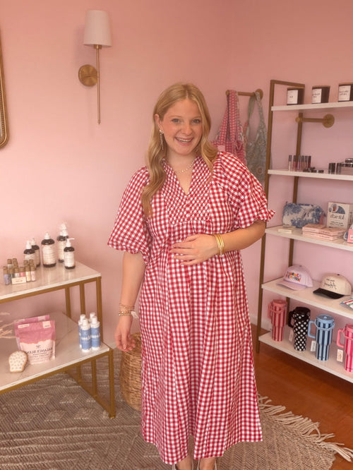 Crimson Gingham Dress