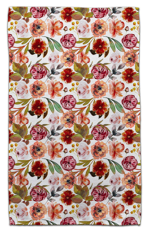 Deep Burgandy Floral Eco-Friendly Towel - CJ Bella Co.