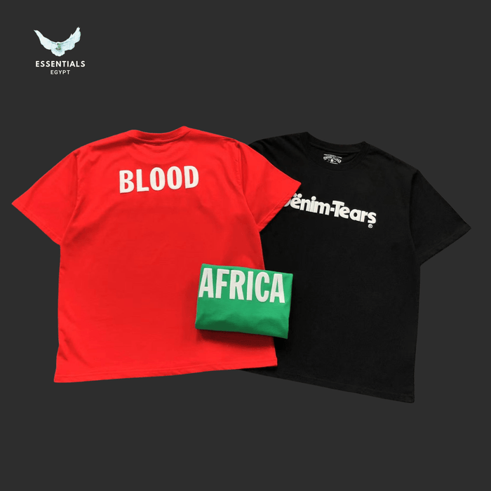 Denim Tears T-Shirt – Blood Africa Graphic - ESSENTIALS EGYPT
