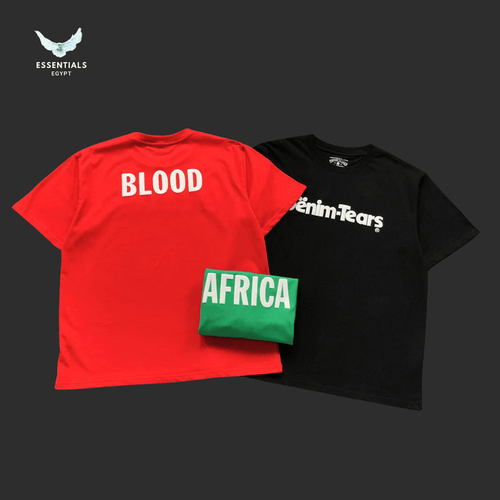 Denim Tears T-Shirt – Blood Africa Graphic - ESSENTIALS EGYPT