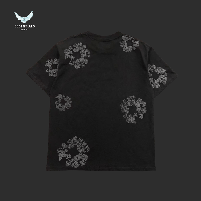 Denim Tears T-Shirt – Grey Wreath Logo - ESSENTIALS EGYPT