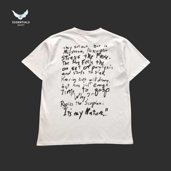 Denim Tears T-Shirt – Handwriting Graphic Print - ESSENTIALS EGYPT