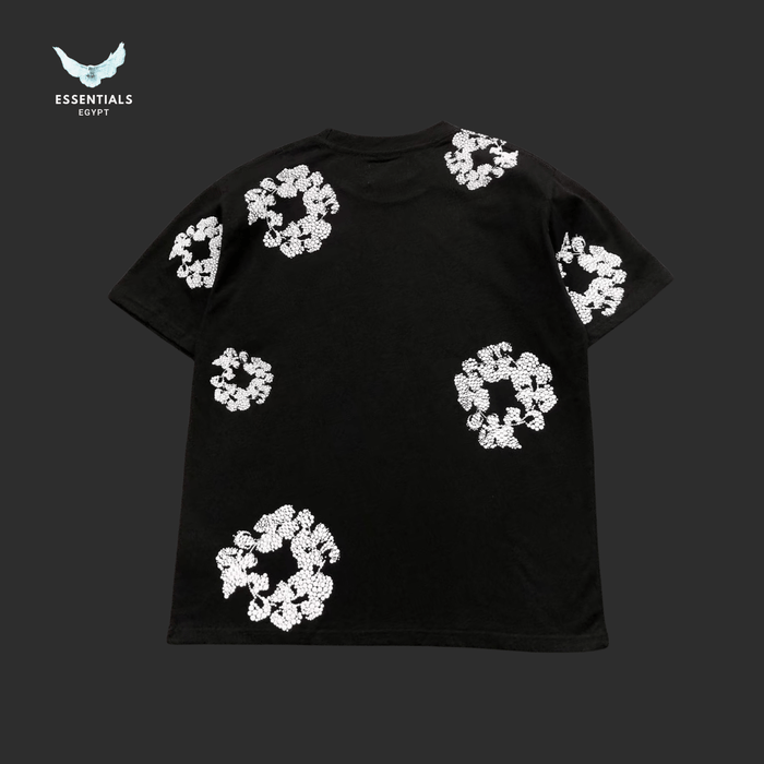 Denim Tears T-Shirt – White Cotton Wreath All - Over - ESSENTIALS EGYPT