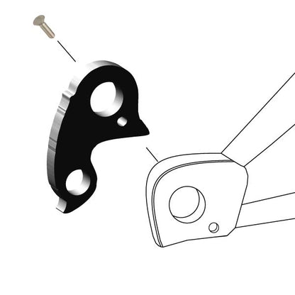 Hanger #244 attaches to the frame's rear dropout from the inside using one M3x8 screw.