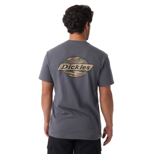 Dickies Men's Camo Logo Short Sleeve T-Shirt T-Shirts Dickies Charcoal 2XL Reg