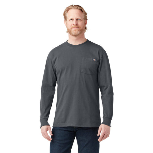 Dickies Men's Long Sleeve Heavyweight Pocket T-Shirt Long Sleeve T-Shirts Dickies Charcoal Gray Heather 2XL Reg
