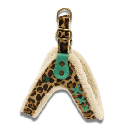 Dog With A Mission - Leopard Print Dog Harness with Fleece lining.  Easy step in design - Dog.Dog.Cat.