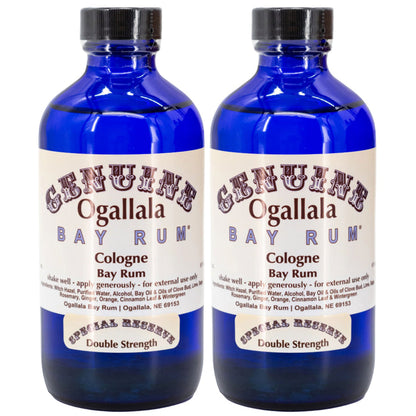 Double Strength Bay Rum Scented Aftershave | Pack of 2 | Multiple Sizes | Ogallala Bay Rum