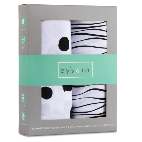 Black Abstract Stripes/ Dots