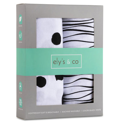 Black Abstract Stripes/ Dots
