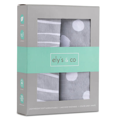 Grey Abstract Stripes/ Dots