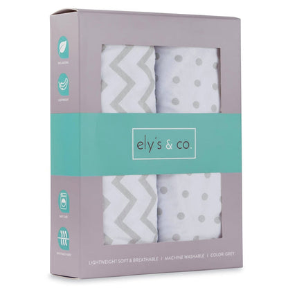 Grey Chevron/ Polka Dot