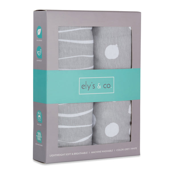 Grey Abstract Stripes/ Dots