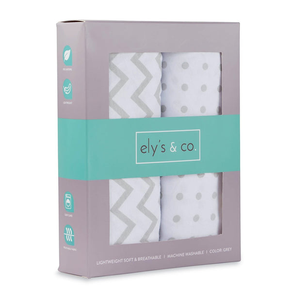 Grey Chevron/ Polka Dot