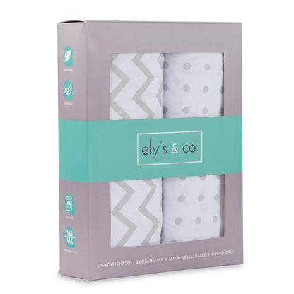 Grey Chevron/ Polka Dot