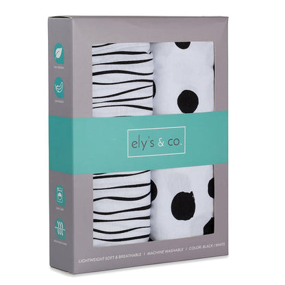 Black Abstract Stripes/ Dots
