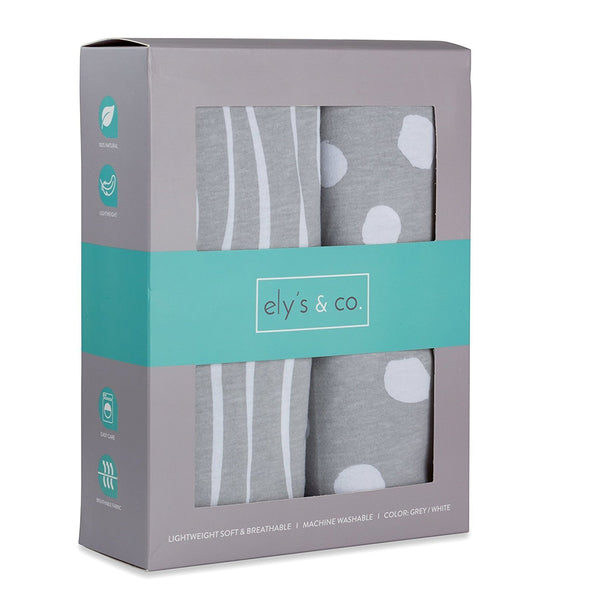 Grey Abstract Stripes/ Dots