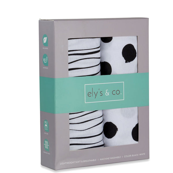 Black Abstract Stripes/ Dots