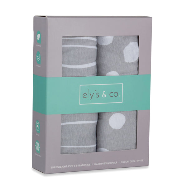 Grey Abstract Stripes/ Dots