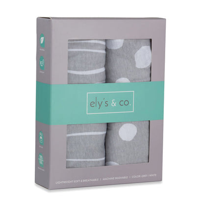 Grey Abstract Stripes/ Dots