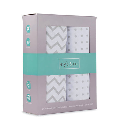 Grey Chevron/ Polka Dot