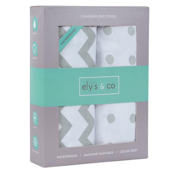 Grey Chevron/ Polka Dot