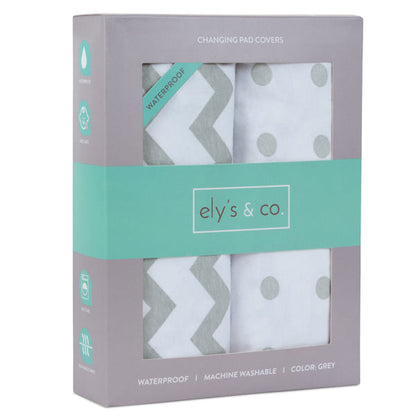 Grey Chevron/ Polka Dot
