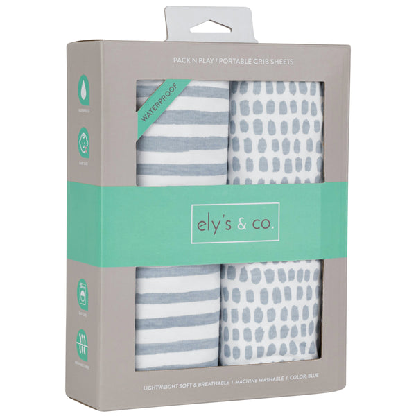 Ely's & Co. Waterproof Pack N Play/ Porta Crib Sheet - 2 Pack