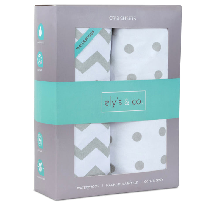 Grey Chevron / Polka Dot
