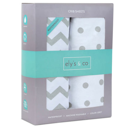 Grey Chevron / Polka Dot