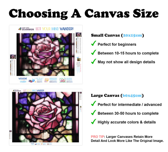 Enchanted Pink Rose Stained Glass