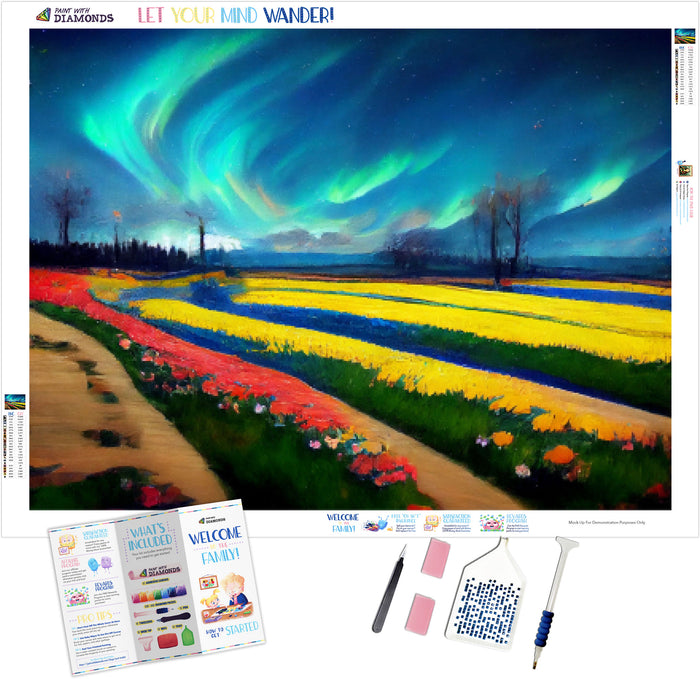 Enchanted Spring Landscape Northern Lights