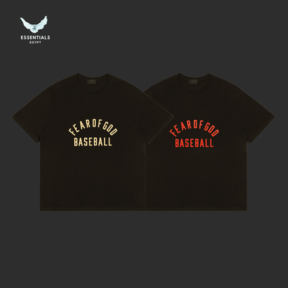 Essentials Fear of God T-Shirt – Baseball Logo (Black) - ESSENTIALS EGYPT